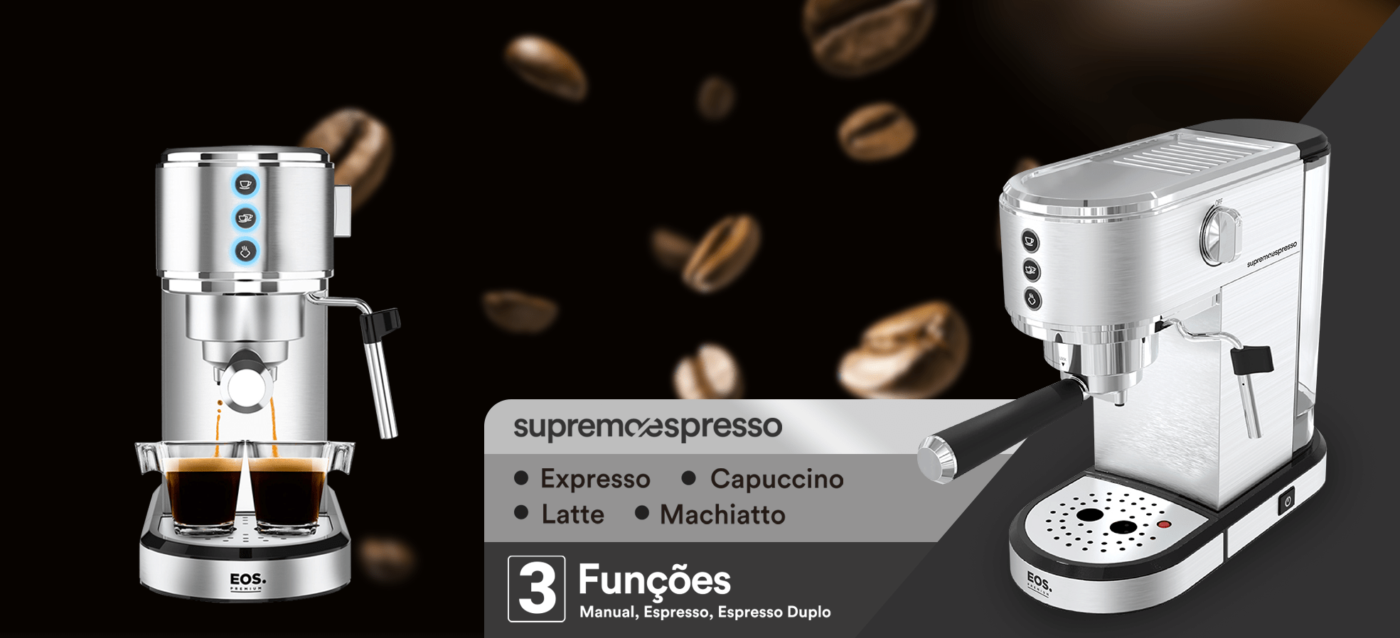 Cafeteira Expresso EOS Premium 3 em 1 Inox ECF01EC