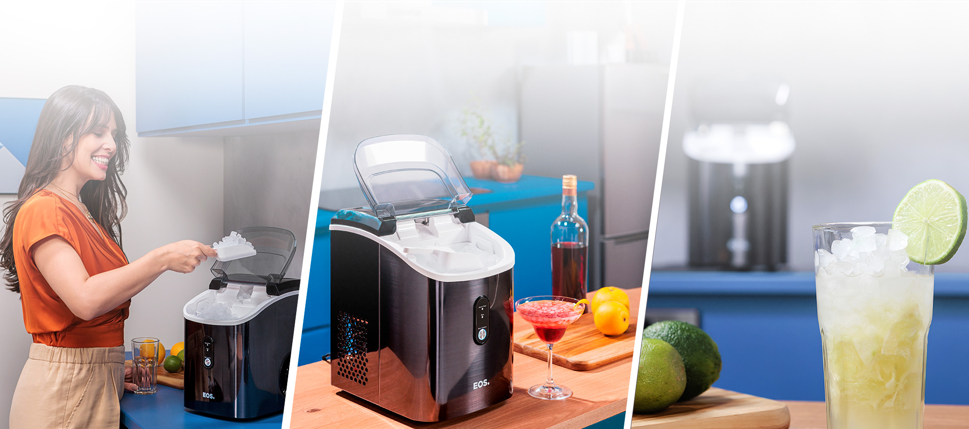 Máquina de Gelo EOS 15kg Ice Cristal Drink Titanium EMG05