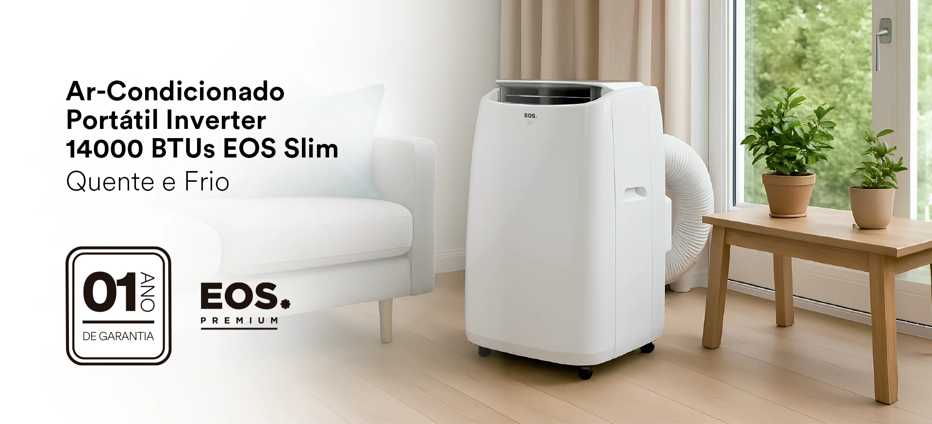 Ar-Condicionado Portátil Inverter 14000 BTUs EOS Slim